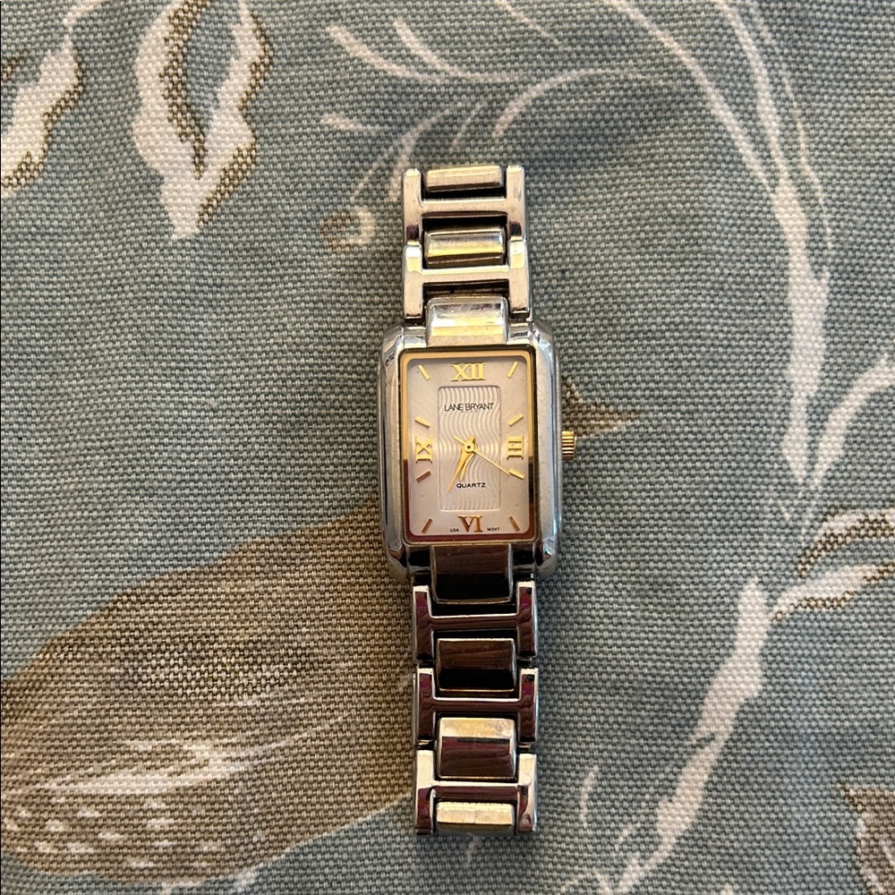 Lane Bryant Two-Tone Rectangular Women’s Bracelet Watch - Silver & Gold